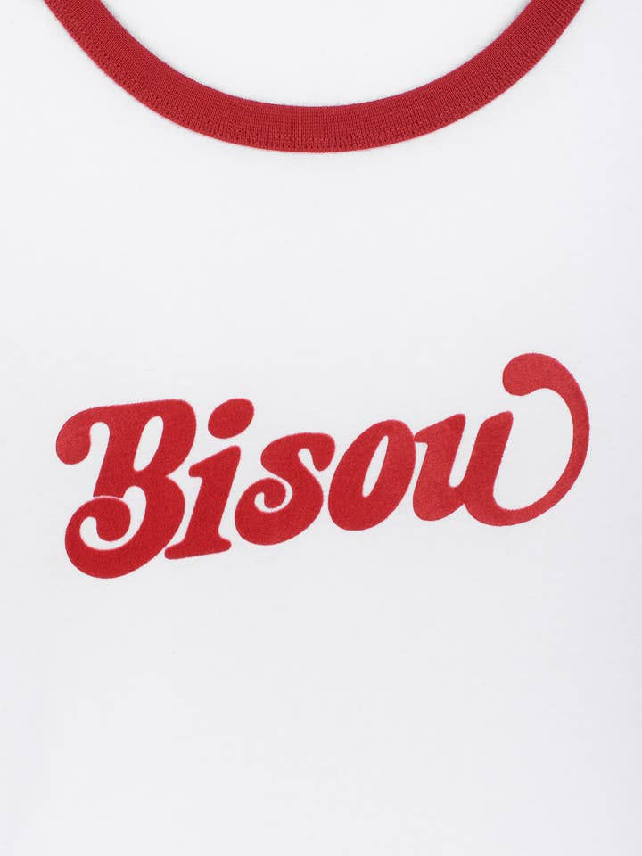 Le Mot - Wholesale Screen Printed T-Shirt - Women's - Ringer t-shirt Bisou5