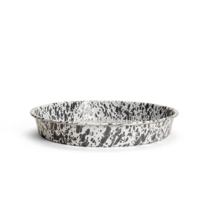 Crow Canyon Home - Wholesale Serving Tray - Splatter Enamelware Cocktail Tray/Deep Dish Pizza Pan