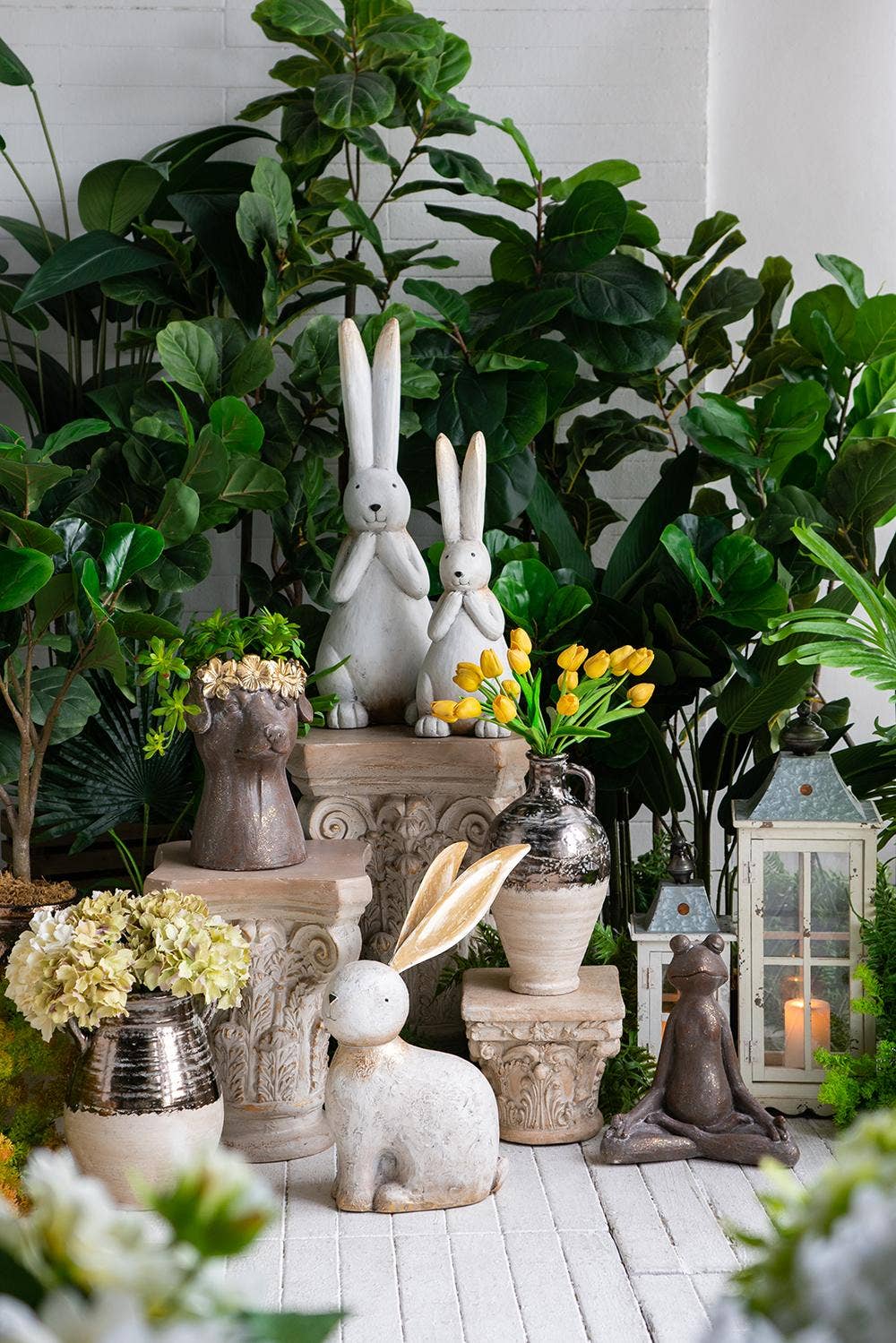 A&B Home Group Inc. - Wholesale Vase - D8x15" Wide Terracotta Jug Vase w/ Metallic Bronze & Tan4