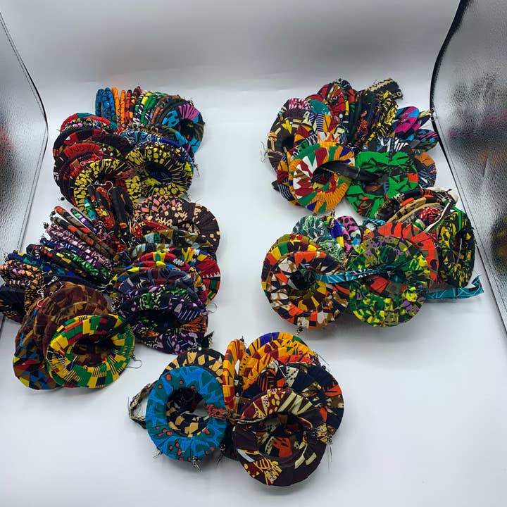 KENYAN SAFARI DESIGNS - Wholesale Dangle Earrings - Wholesale Ankara Fabric Earrings3