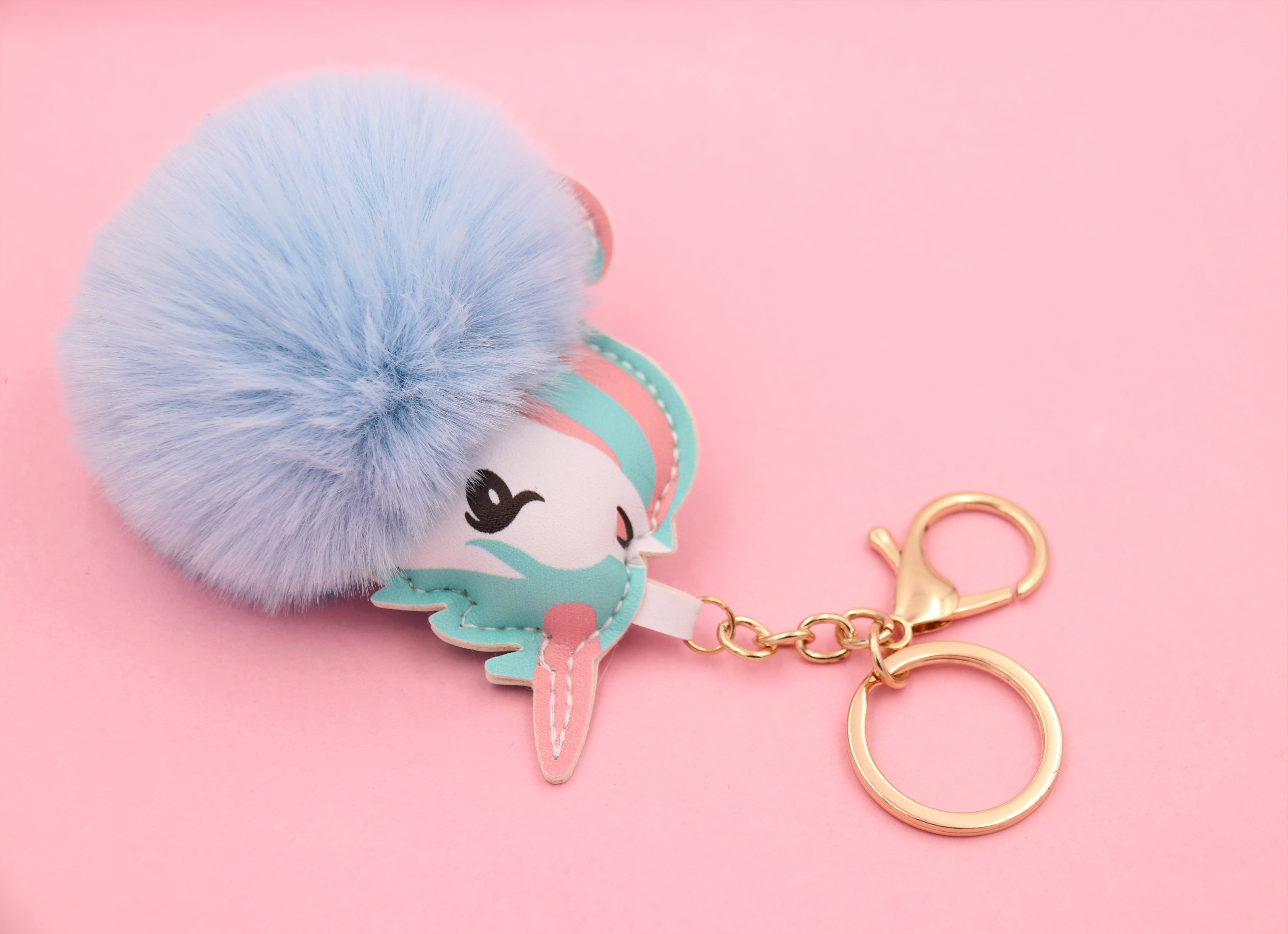 Real Sic - Wholesale Keychain - Unisex - Cute Animal Faux Fur Fluffy Fuzzy Pom Pom Keychain - Unicorn12