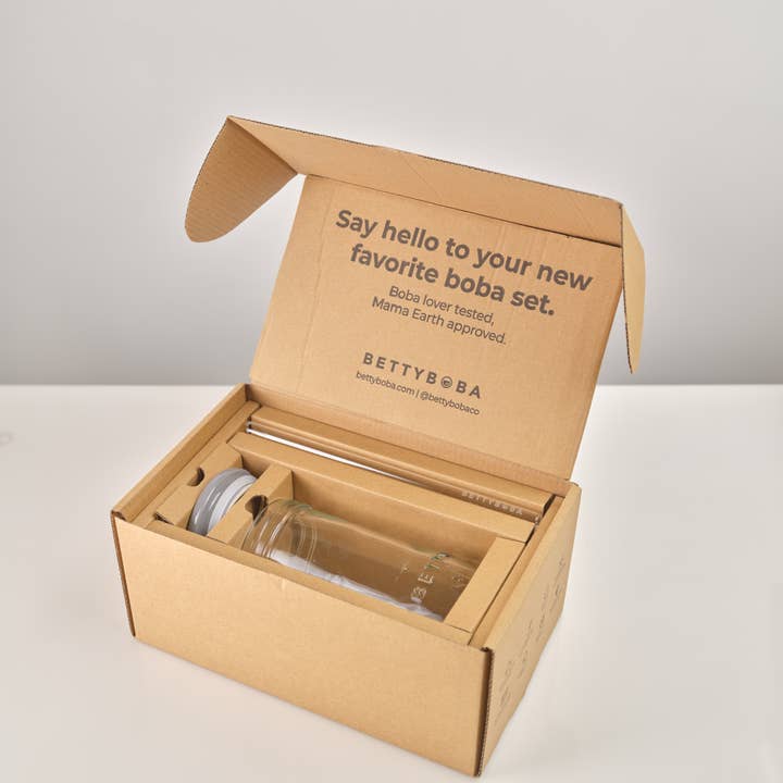 Betty Boba - Wholesale Drinking Glass/Cup - boba, smoothie, iced coffee, glass beverage tumbler set15