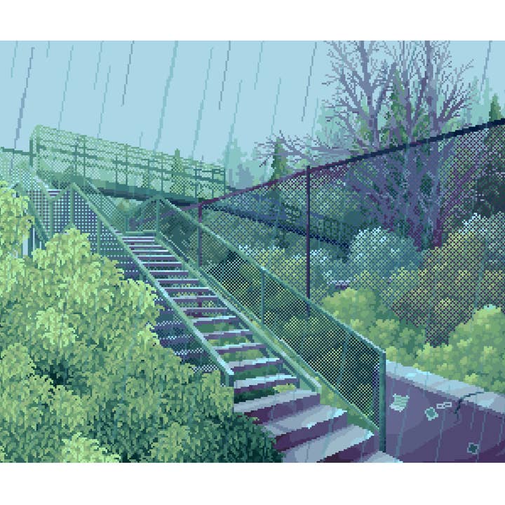 Seattle Pixel Art Print - Carkeek Park 16x20 for wholesale by my_art_bytes