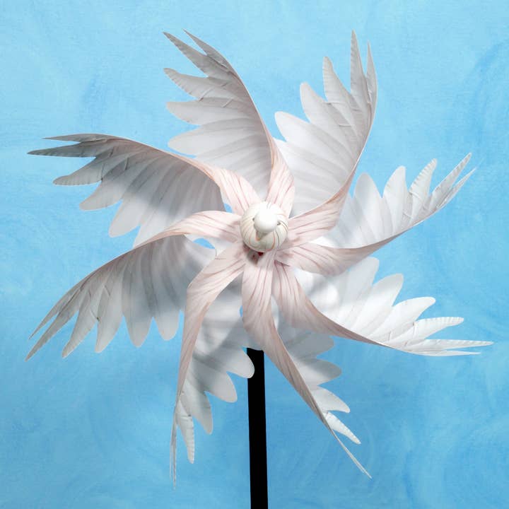 White Dove Pinwheel Wind Spinner Whirligig Windmill Fan för wholesale av Paper Arboretum