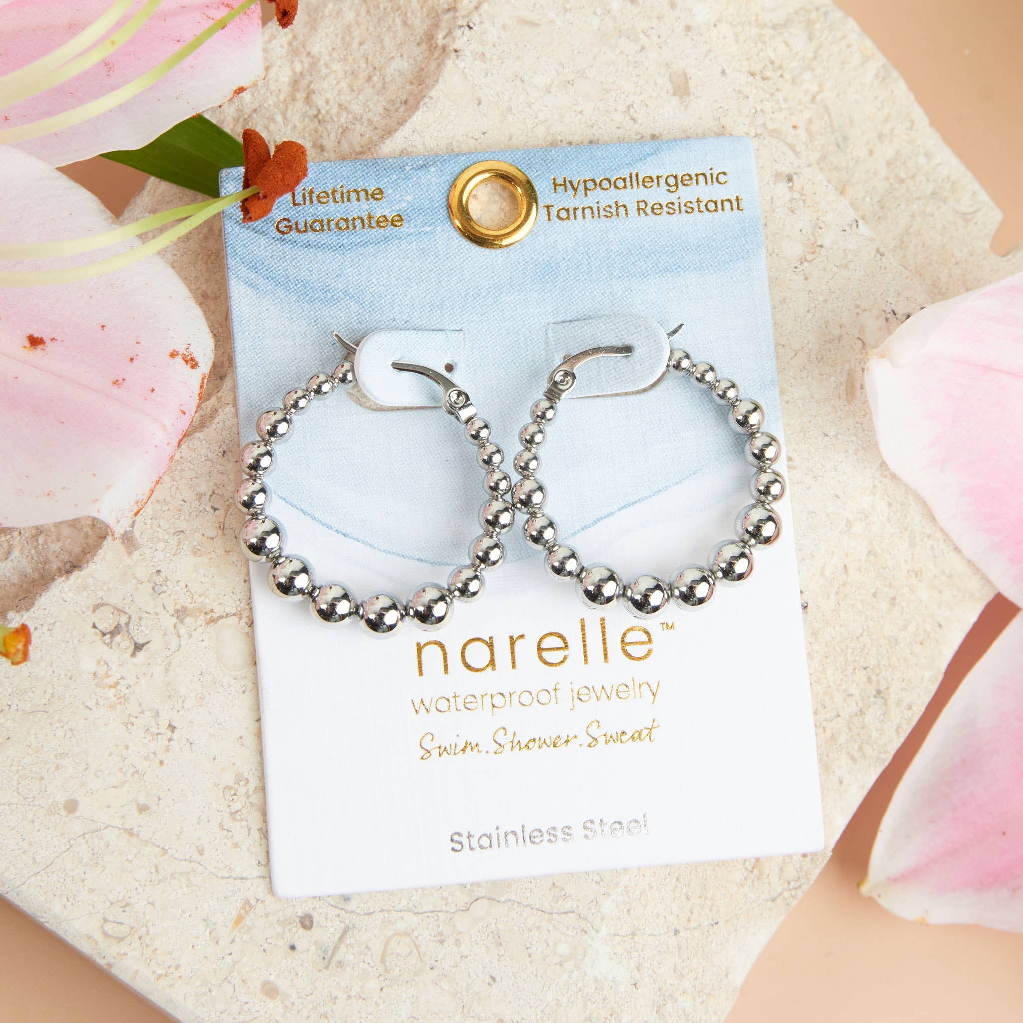Elsie & Zoey - Wholesale Hoop Earrings - Waterproof Earrings Narelle Bubble Hoops in 18K Gold + Steel10