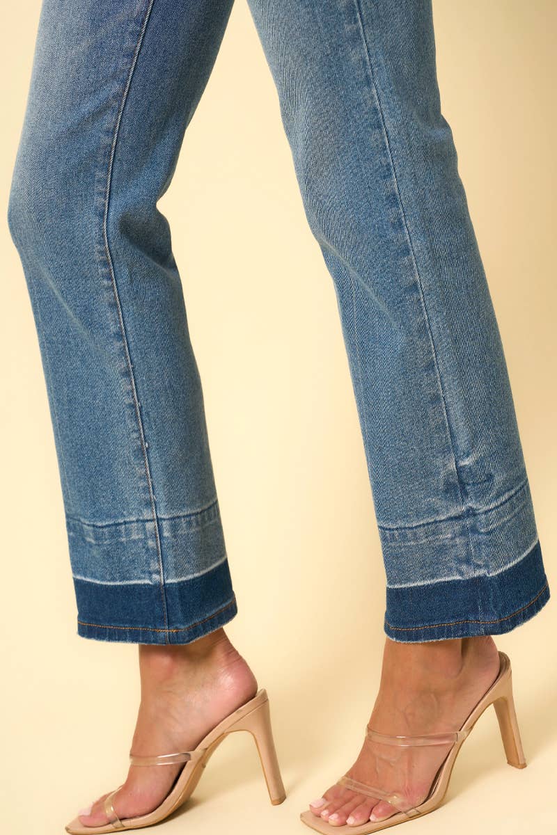 Insane Gene USA – Großhandel Jeans – Damen – HOCHHAUS FREIGEGEBENER SAUM GERADE6