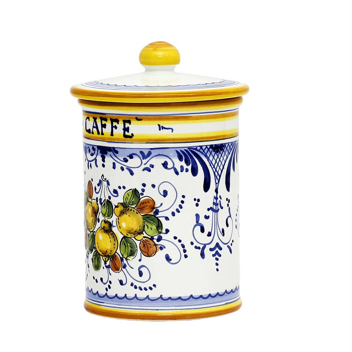 Artistica - Deruta of Italy – wholesale Canister – LIMONCINI: Tuscan Canister 'CAFFE' (Coffee) lemon design6