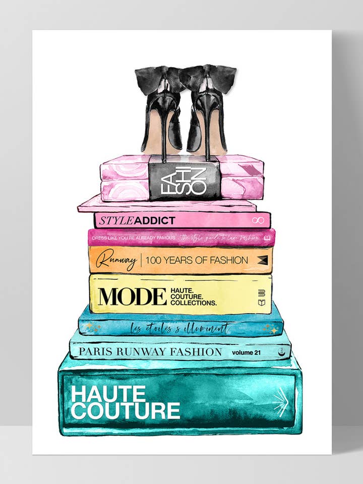 Modebogstaktryk. Pastel Rainbow High Heels Plakat for engroshandel hos PRINT AND PROPER