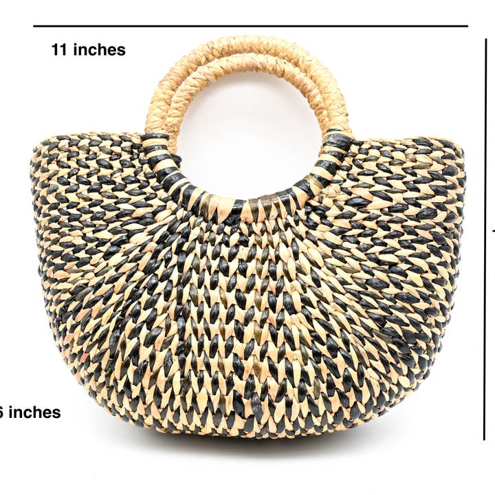 Art Floral Trading LLC - Wholesale Top Handle Bag - Women's - LIN2S2 Tote bag/Handbag-Small-Natural and black