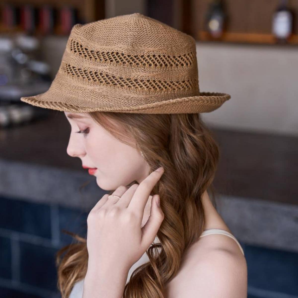 Brown STRAW SUN PROTECTION BUCKET HAT_CWAH1332 for wholesale on Faire8
