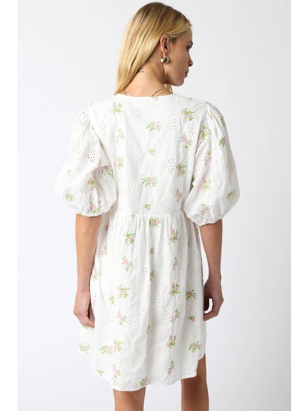 White Pink Saylor Floral Dress for wholesale on Faire2