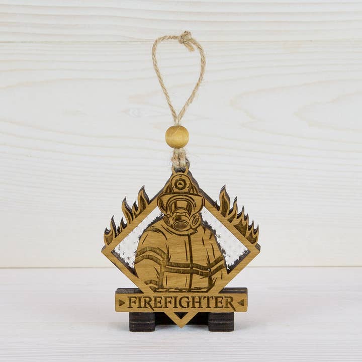 Firefighter Ornament for wholesale by Beyond The Kerf
