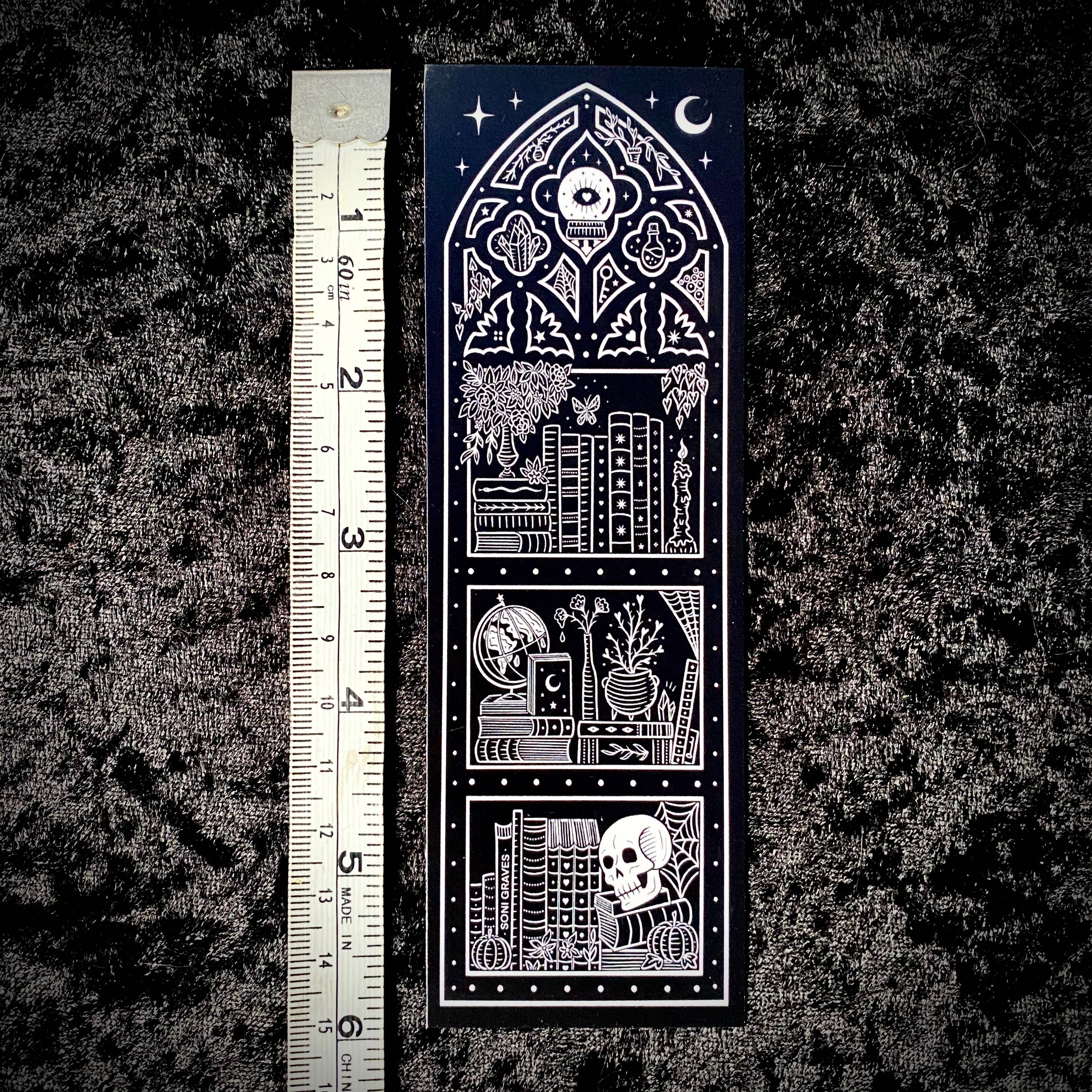 Soni Graves - Wholesale Bookmark - Witch Bookshelf Bookmark: Double Sided, Spooky Whimsical2