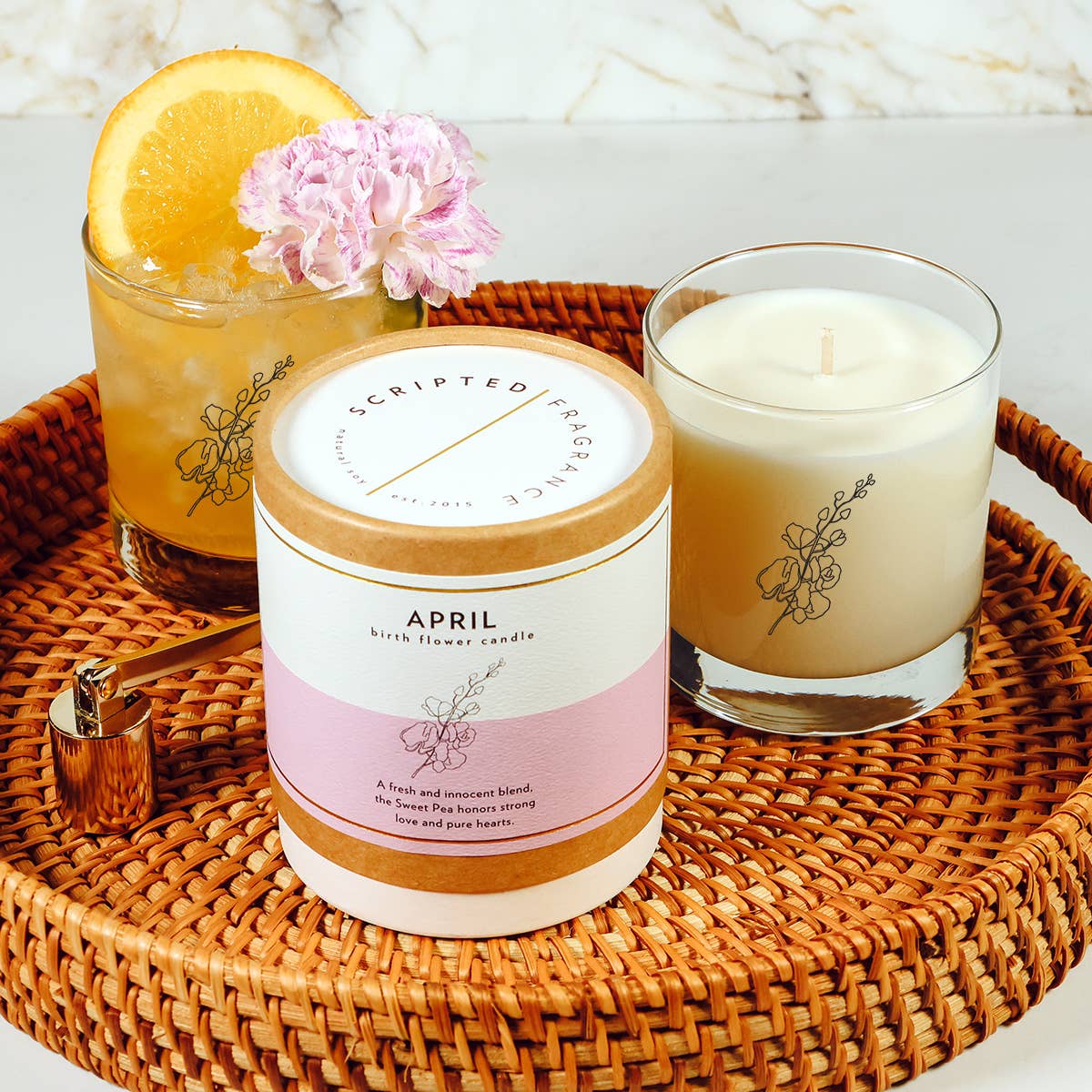 Scripted Fragrance - Wholesale Jar/Filled Candle - April Birth Flower Soy Candle3
