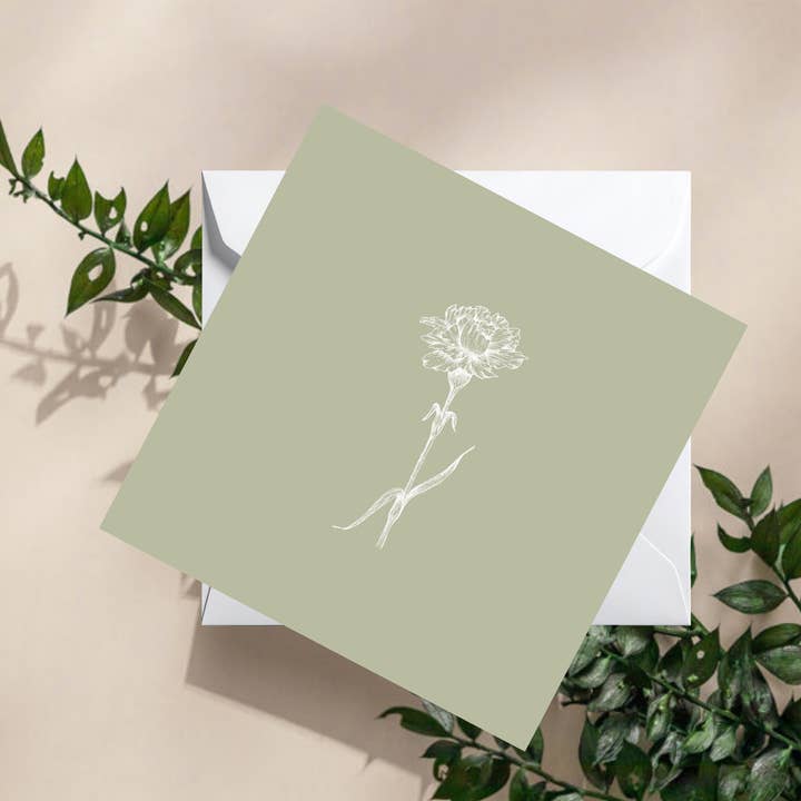 Anjer Bloem Digitale Illustratie Wenskaart voor wholesale door Dots Allowed