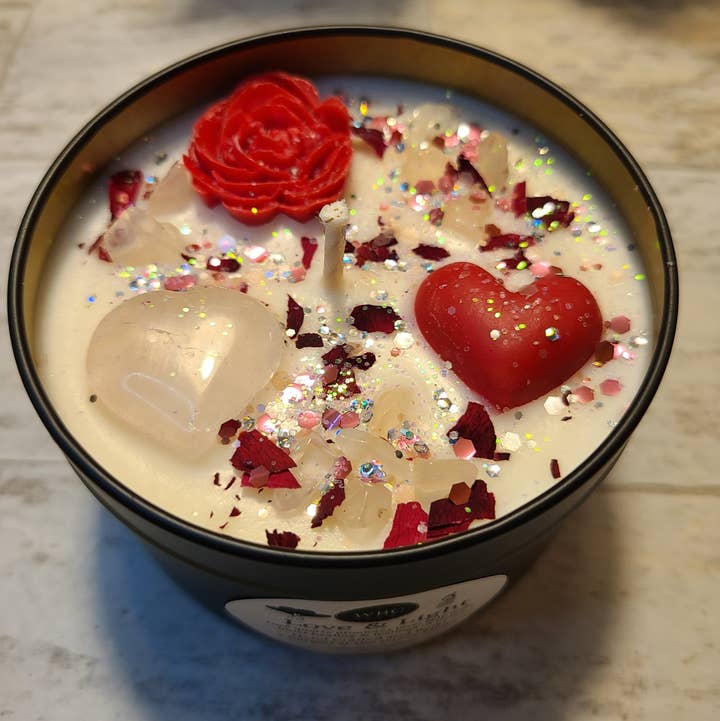 WBC Shops - Wholesale Jar/Filled Candle - Love and Light Soy Intention Candle, for Self Love