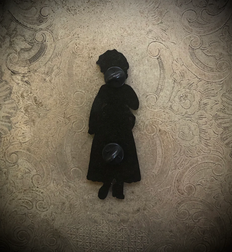 Sweet Siren Designs - Wholesale Lapel Pin/Button - Spiderweb Babe Retro Pinup - Enamel Pin3