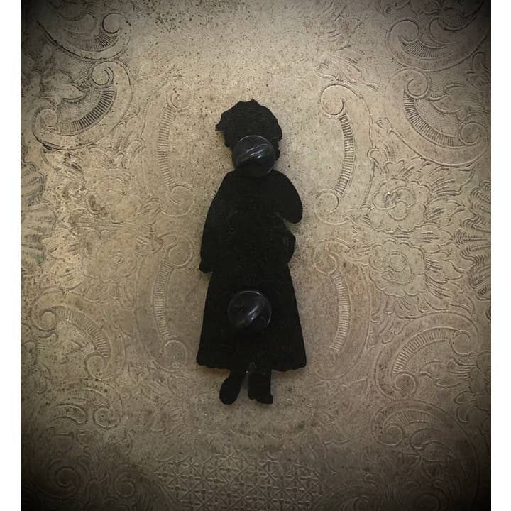 Sweet Siren Designs - Wholesale Lapel Pin/Button - Spiderweb Babe Retro Pinup - Enamel Pin3