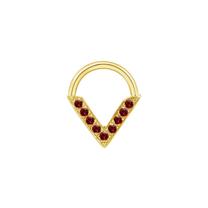 Valentina Seamless Ring – 14K Gold Nine-Gem Radiant Arc Design for wholesale by Piercing-zone