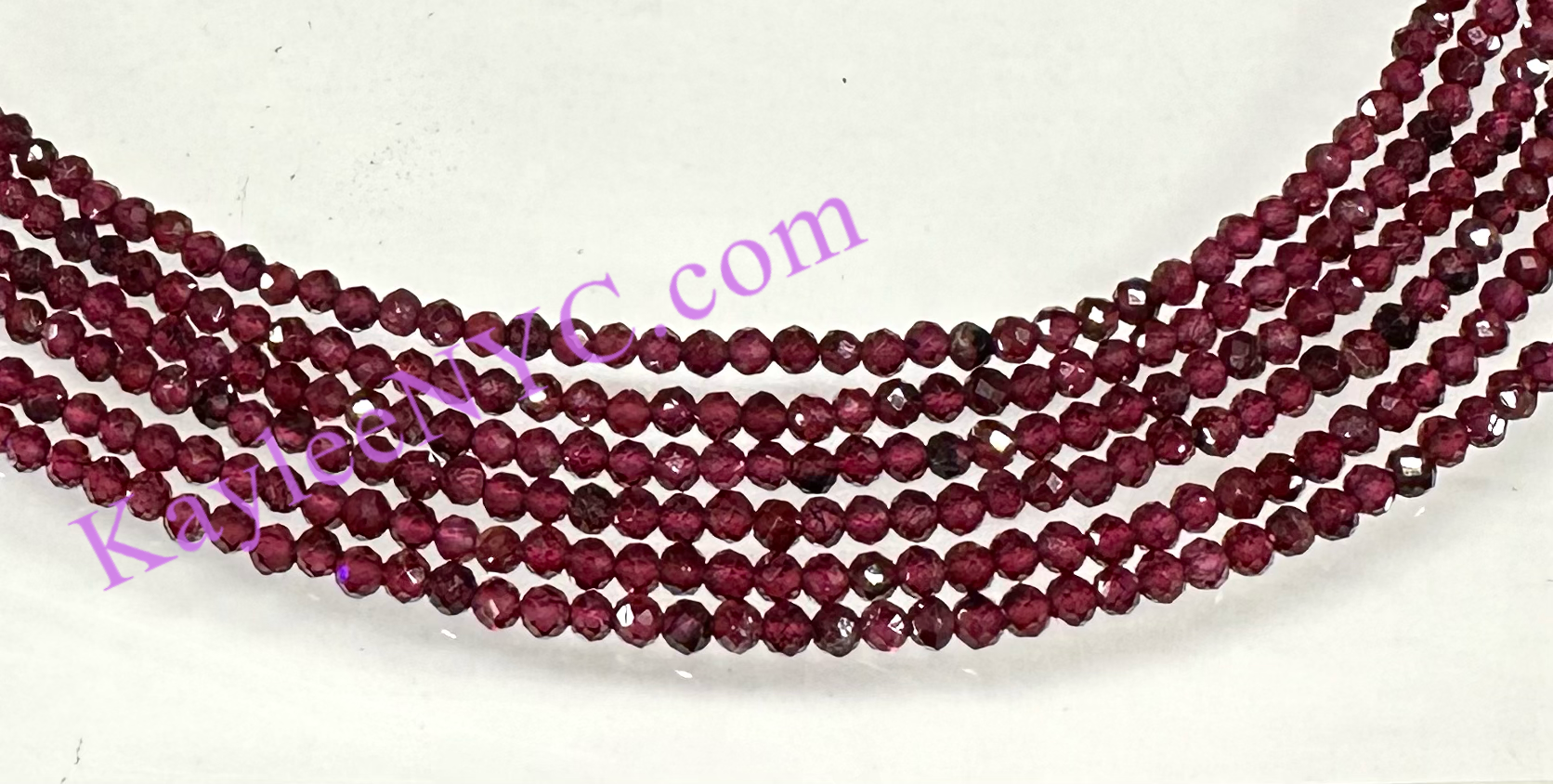 KayleeNYC - Vendita all'ingrosso Collane di perline/perle - Collane di Granato Naturale da 2mm Cristalli Energia Curativa1