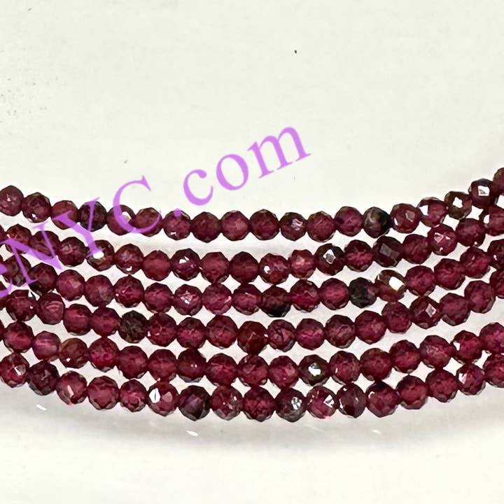 KayleeNYC - Wholesale Beaded/Pearl Necklace - 2mm Natural Garnet Necklaces Crystals Healing Energy1