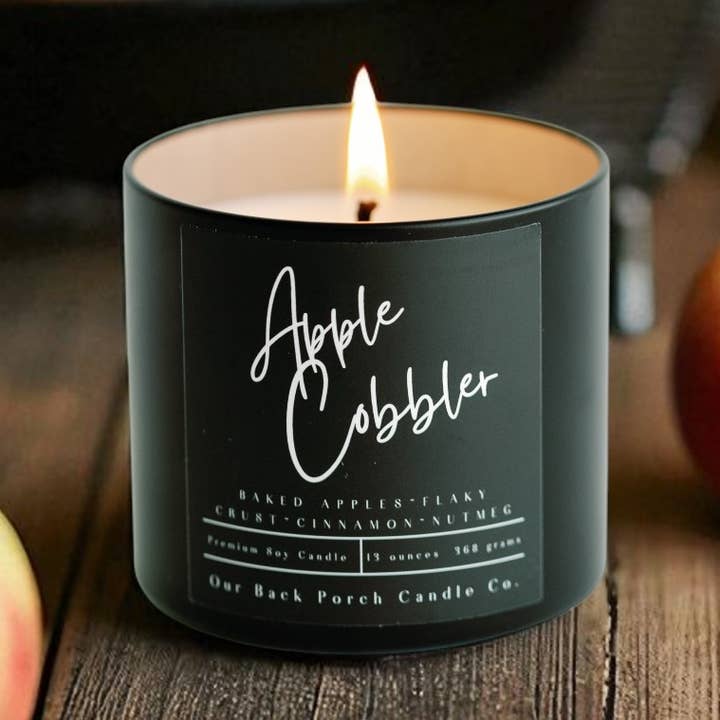 Candela di soia moderna per la casa al profumo di torta di mele per la vendita all'ingrosso da parte di Our Back Porch Candle Co