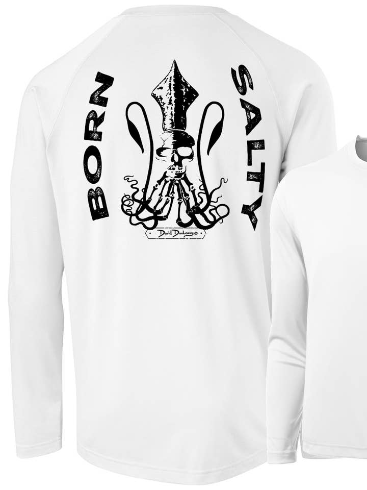 Haut à manches longues Performance pour homme Born Salty Skull Kraken pour la vente par David Dunleavy
