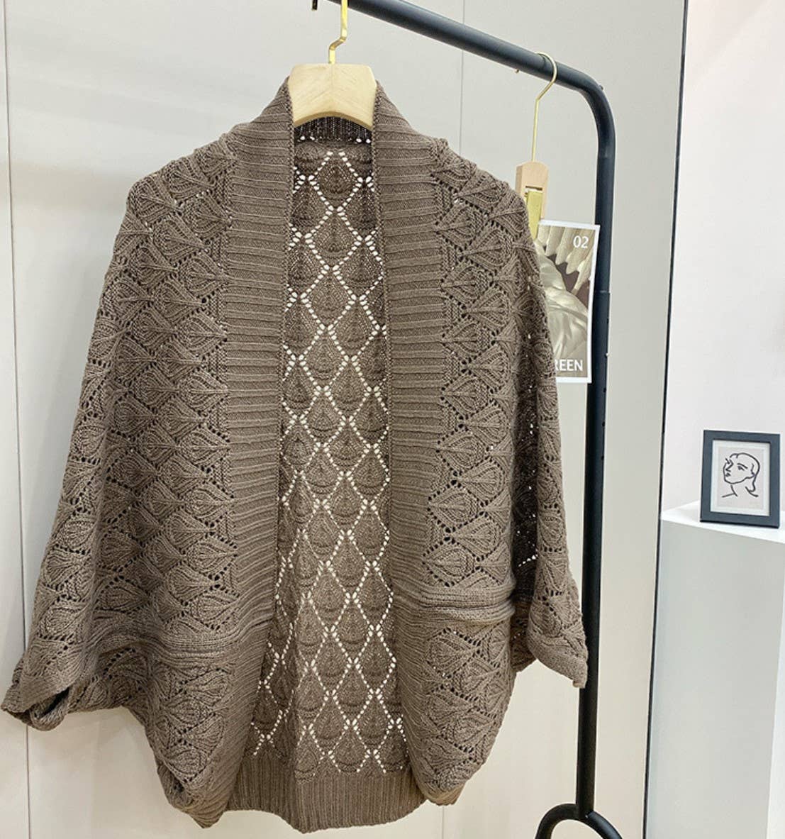 JC Sunny Fashion - Wholesale Wrap - Women's - JC063314 Vintage Elegant Hollow Batwing Sweater / Cardigan3