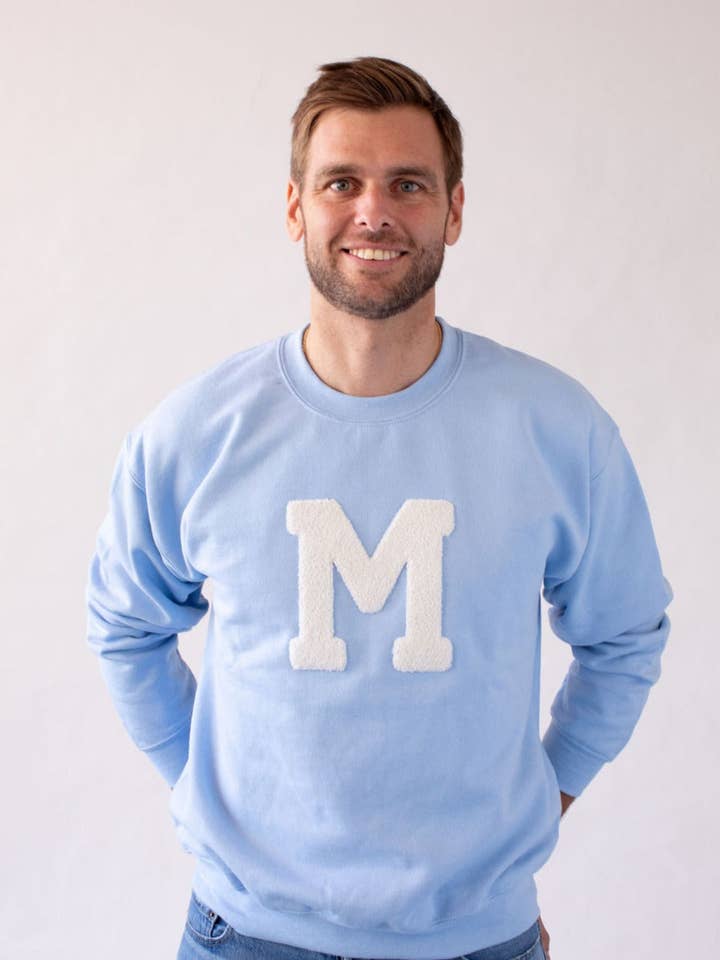 Light Blue Sweatshirt | Inicial Grande Rizo for wholesale by Anitials