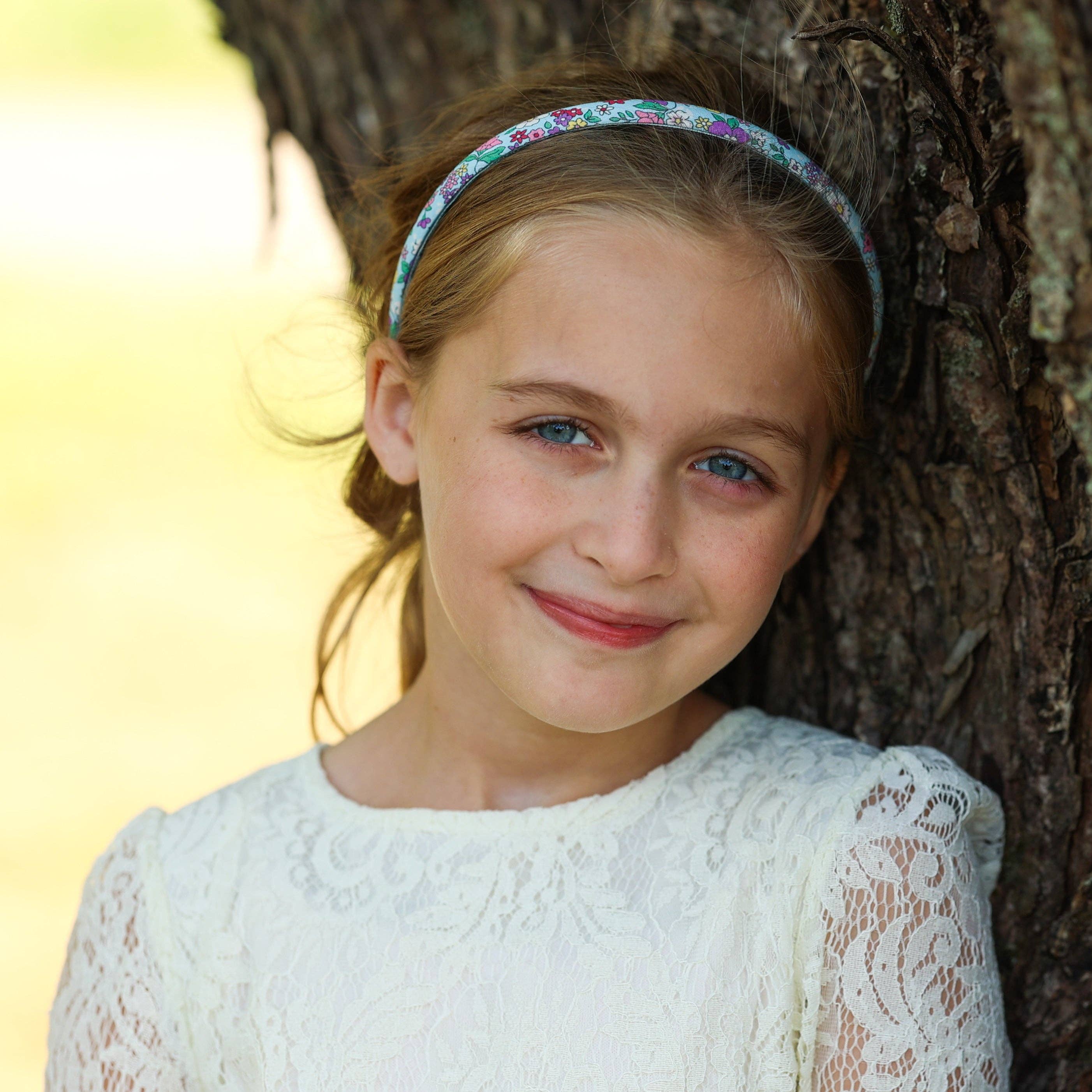 Frog Sac - Vente Serre-tête – enfant - Bandeau fin à fleurs - Accessoires pour cheveux antidérapants pour enfants18