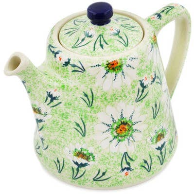 Tea or Coffee Pot 29 oz Miss Bateman Theme UNIKAT for wholesale by Polmedia Polish Pottery