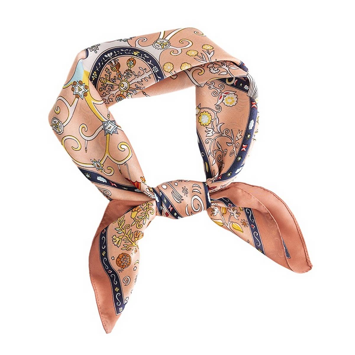ACCITY - Wholesale Scarf - Women's - Floral Satin Square Scarf for Women’s Elegance_CWASC04983