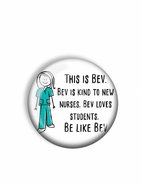 Badge Reel Topper - This Is Bev - Dual Lock for wholesale by Snarkynurses