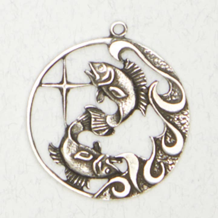 Nirvana LLC - Wholesale Individual Charm/Pendant - Zodiac Pewter Pendant Necklace - Pisces0