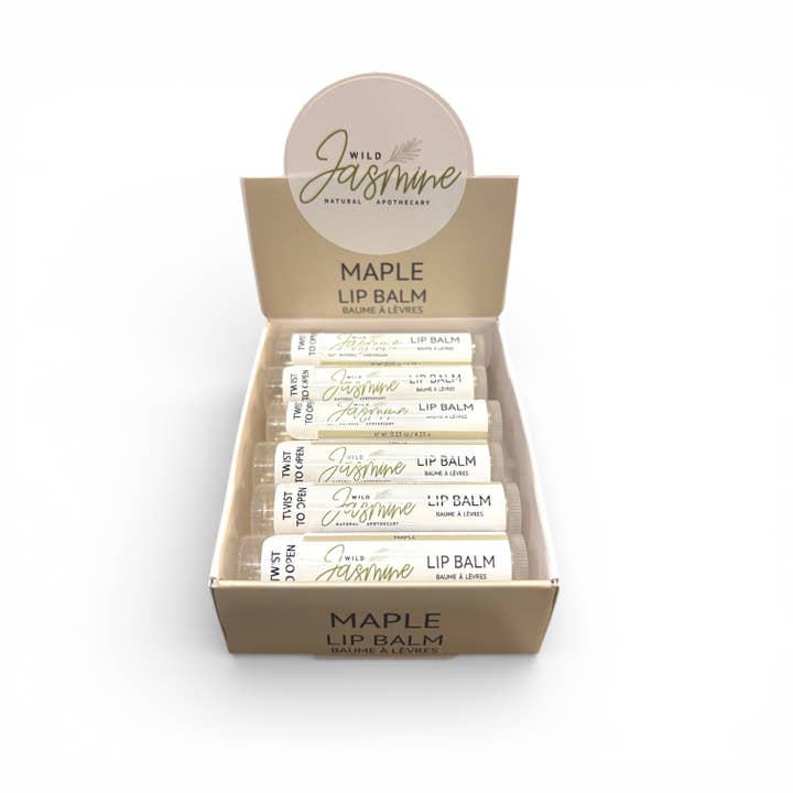 Beeswax Lip Balm - Maple for wholesale by Wild Jasmine Natural Apothecary