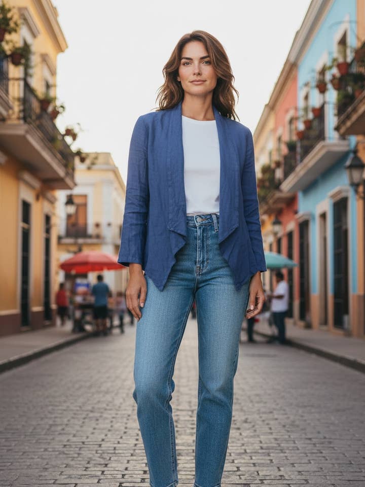 VESTE VANUCCI EN LIN pour la vente par LINEN & COTTON HOUSE