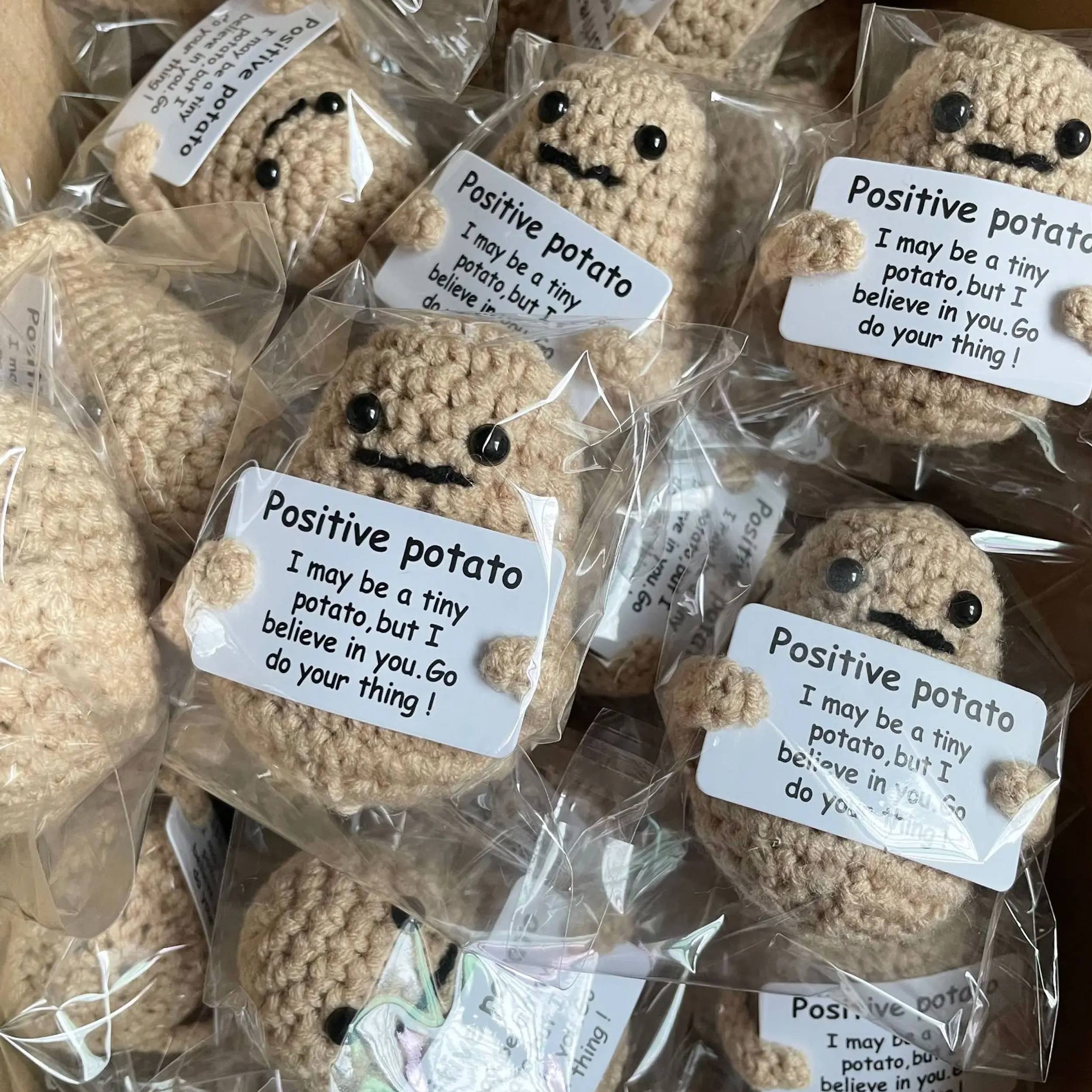 Buddha Ayurveda – Objeto de mesa decorativo por atacado – Mini Batata de Crochê com Cartão para Decoração - Sortida8