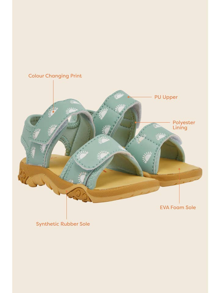 Grass & Air – Engroshandel Sandaler - Børn – Grass & Air Kids Pistacie Farveskiftende sandaler