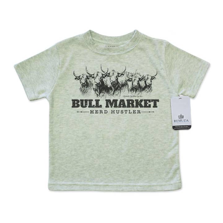 T-shirt pour bébé "Bull Market Herd Hustler" - Tee-shirt occidental pour la vente par Remuda Western Wear