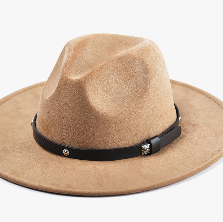 Jen & Co. - Wholesale Fedora - Women's - HAT2325 Wynn Faux Suede Fedora w/ Studded Band2