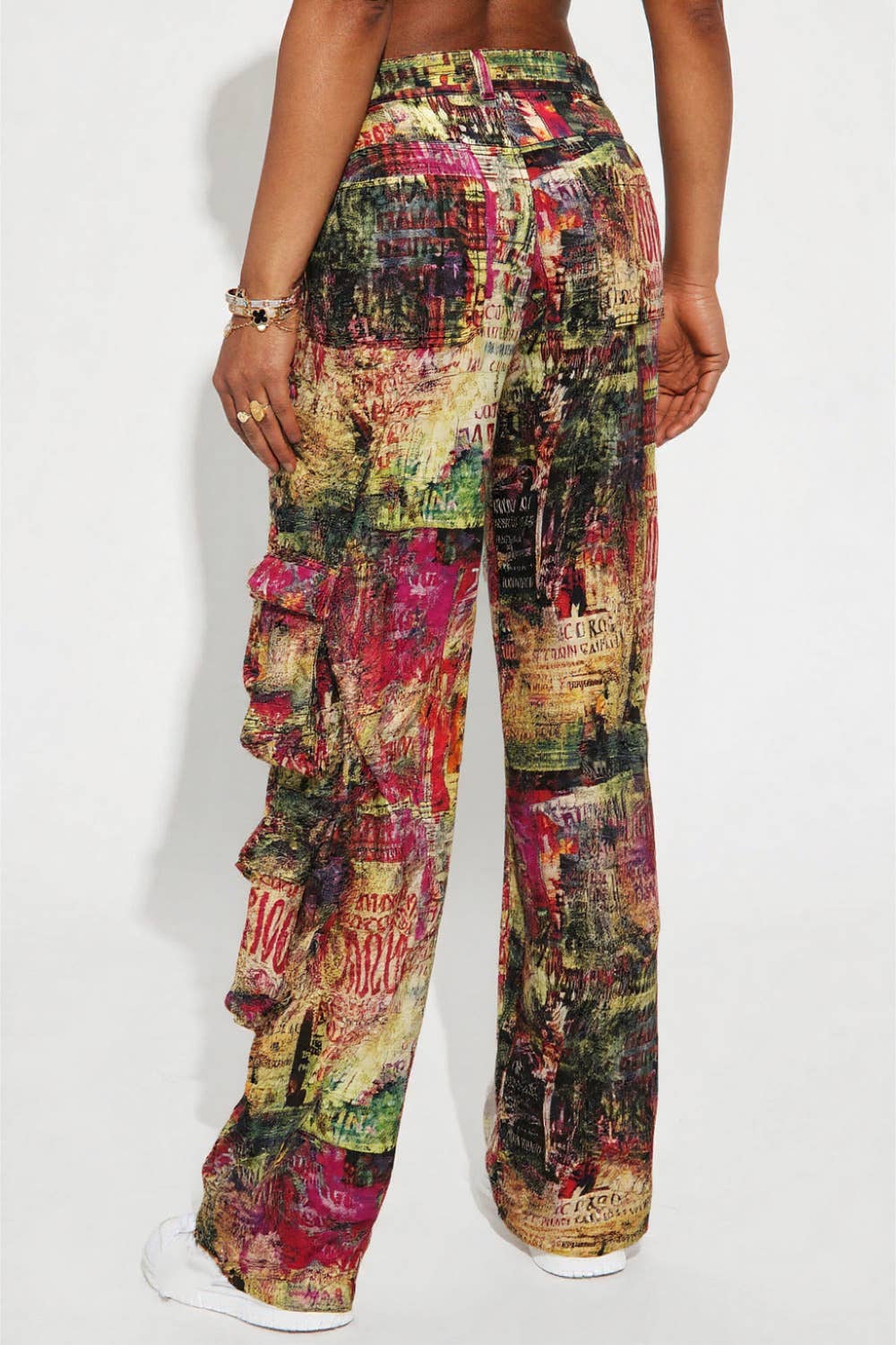 5besties inc - Wholesale Jeans - Women's - TIE DYE PRINT UTILITY CARGO JEANS7