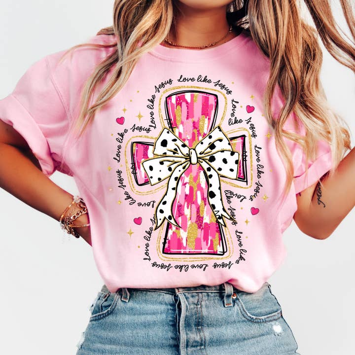 NVC Ecommerce LLC - Wholesale T-Shirt (Graphic) - Women's - Love Like Jesus Christian Valentine Shirt, Jesus Sweater