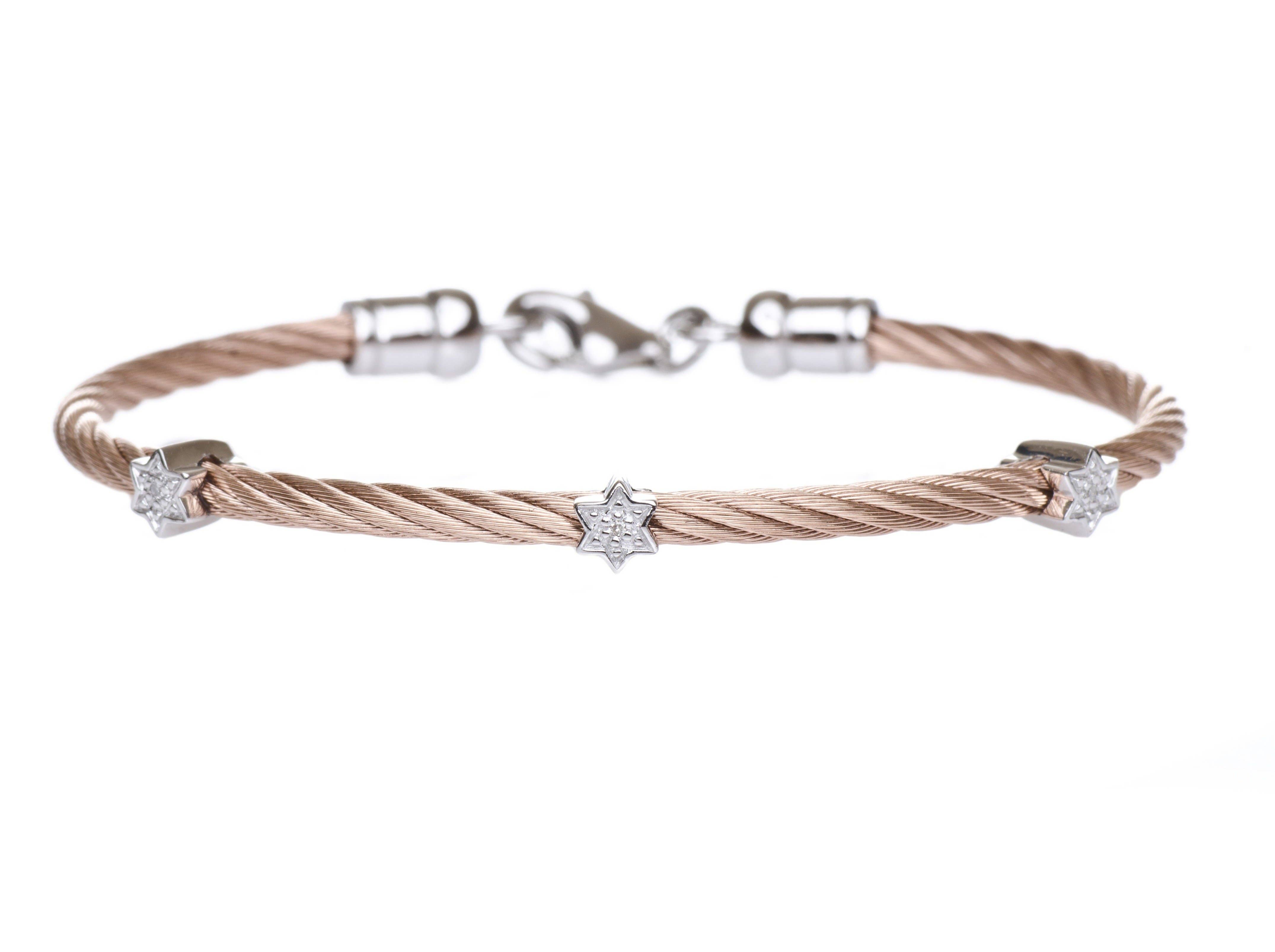 ALEF BET JEWELRY - Wholesale Charm/Dangle Bracelet - Diamond Jewish Star Bracelet in 4 Different Colors7
