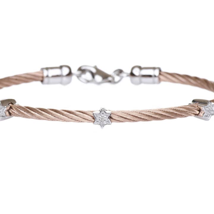 ALEF BET JEWELRY - Wholesale Charm/Dangle Bracelet - Diamond Jewish Star Bracelet in 4 Different Colors7