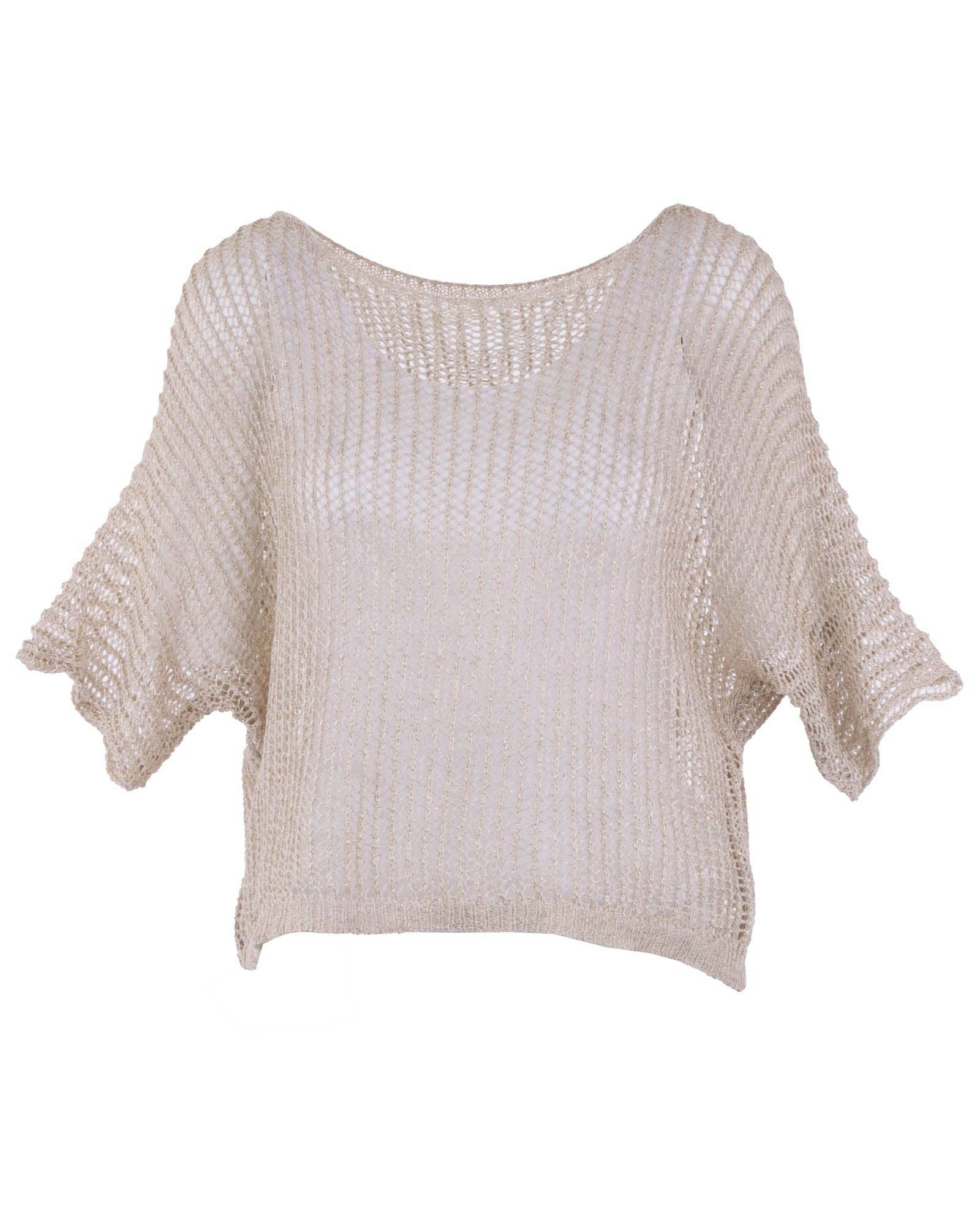 Cadenza Italy Ltd - Vente Tunique – femme - Tunique en maille lâche mélangée coton avec points décoratifs0