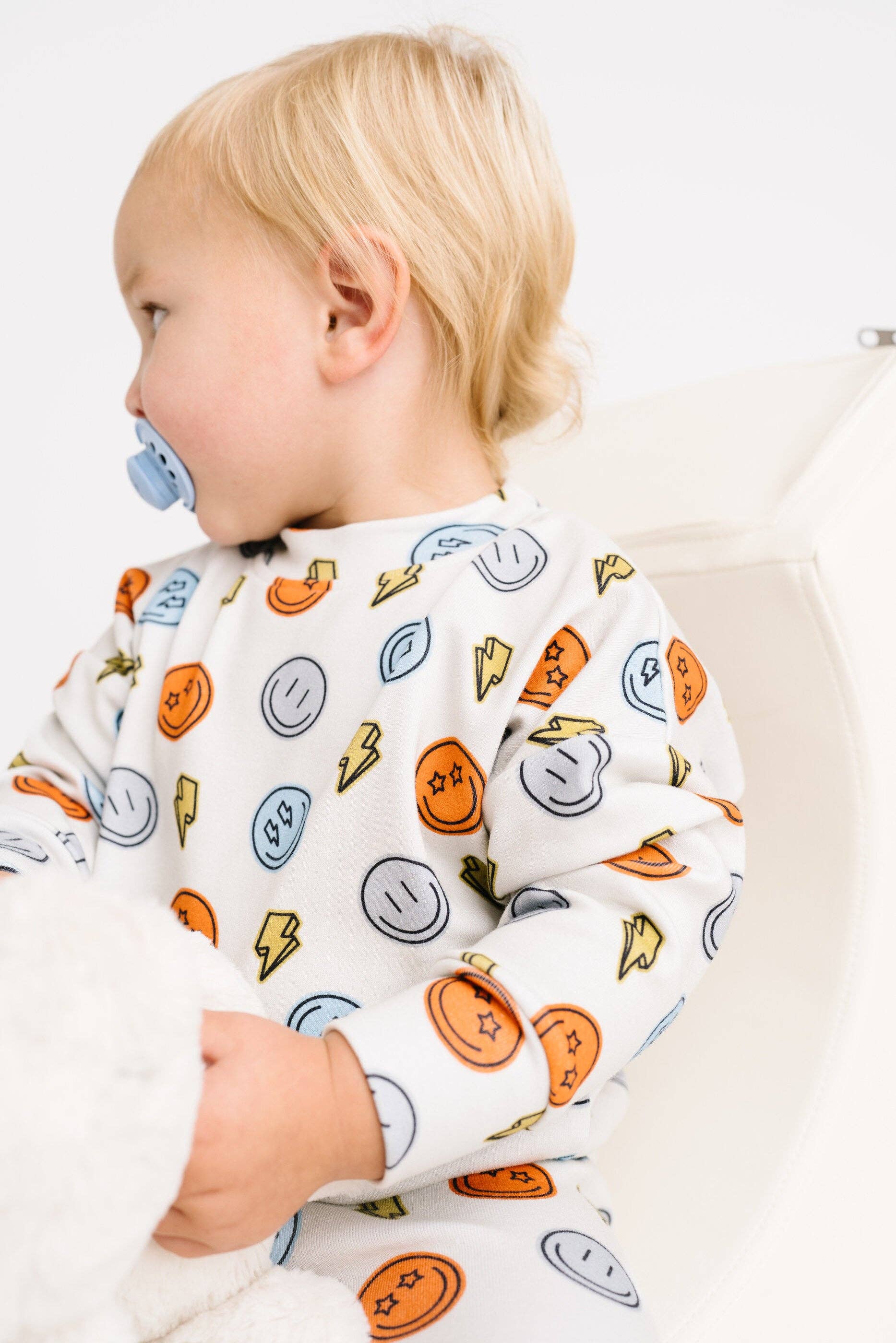 Little One Shop - Wholesale Top & Pant Set - Baby - Electric Smiley Crewneck Set6