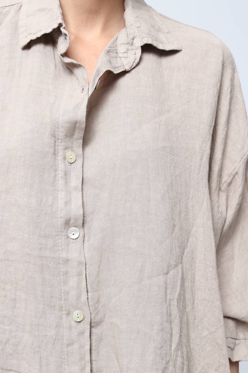 LÉA & LUC - Wholesale Button Down Shirt - Women's - 100% Linen Shirt REF. 285848