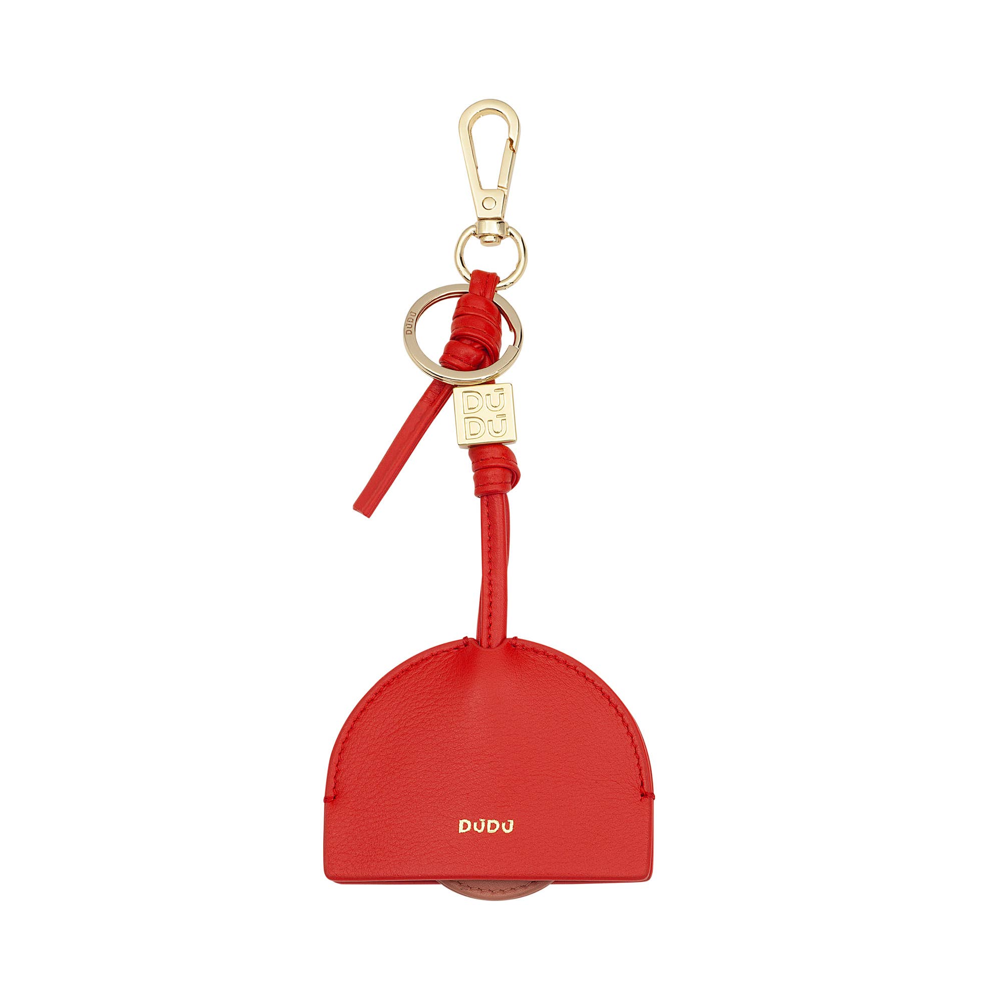 dudu - Wholesale Keychain - Unisex - Dudu Keychain In Genuine Leather With Airtag Flame Red0