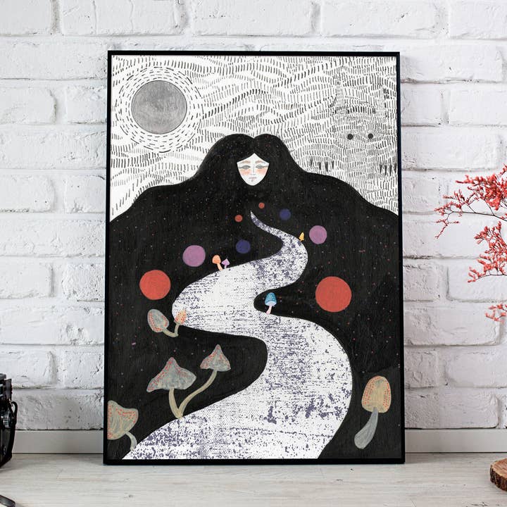 The Midnight Garden' Illustrative Fine Art Print for wholesale by The Rising Space