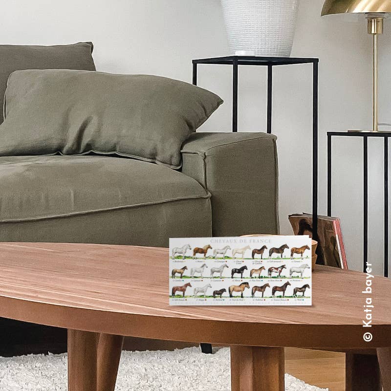 Longue-vue - Venta al por mayor Tarjeta postal - Caballos franceses - Carta doble1